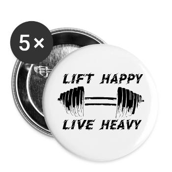 GYM TSHIRT - Lot de 5 grands badges (56 mm) - blanc - Devant