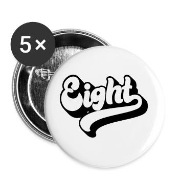 Acht 8. Geburtstag Kinder Jungen Mädchen 8 Jahre alt - Buttons groß 56 mm (5er Pack) - Weiß - Vorne