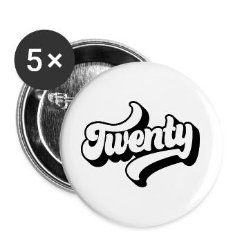 Twenty 20th Birthday Men Women 20 Years Old - Buttons large 2.2''/56 mm (5-pack) - white - Front