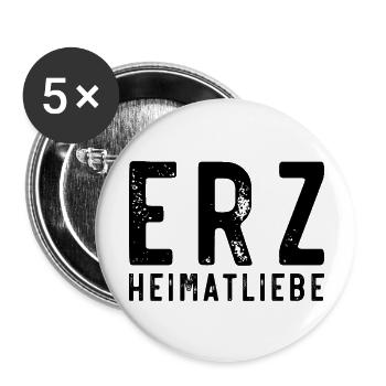 Erzgebirge Erz Heimatliebe - Buttons groß 56 mm (5er Pack) - Weiß - Vorne