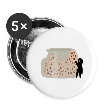Tinte färbt Kekse - Buttons groß 56 mm (5er Pack) - Weiß - Vorne