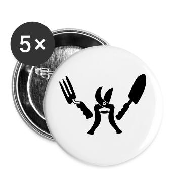 Garden gardener ready - Buttons large 2.2''/56 mm (5-pack) - white - Front