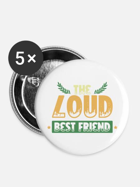 lauter bester freund - Buttons groß 56 mm (5er Pack) - Weiß