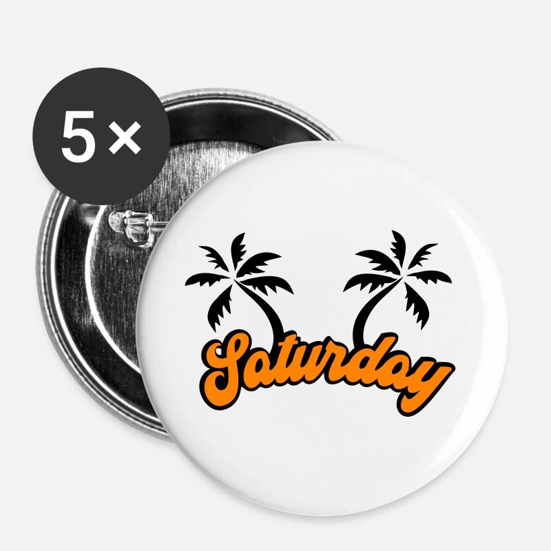 Saturday The Weekend Design - Buttons large 2.2''/56 mm (5-pack) - white