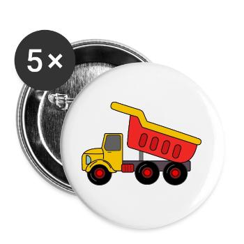 Keepauto sable, rouge jaune - Lot de 5 grands badges (56 mm) - blanc - Devant