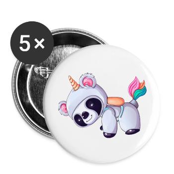 Astronaut Unicorn Koala - Buttons large 2.2''/56 mm (5-pack) - white - Front