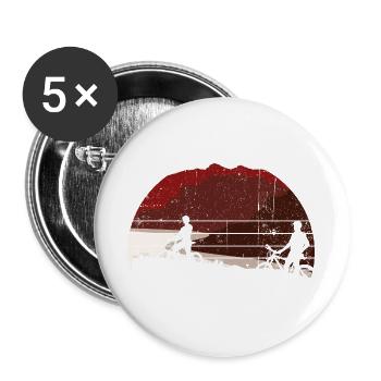 Sunset Riders Silhouette - Buttons groß 56 mm (5er Pack) - Weiß - Vorne