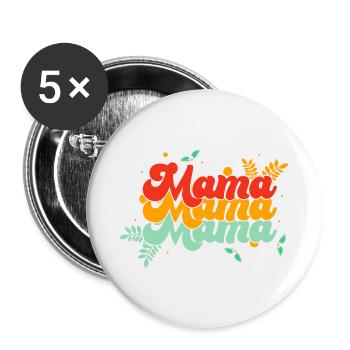 Mom, Mama, Mama Groovy - Buttons large 2.2''/56 mm (5-pack) - white - Front