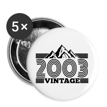 2003 Anniversaire Randonnée Montagnes - Lot de 5 grands badges (56 mm) - blanc - Devant