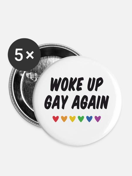 Wieder aufgewacht - Pride Month - Buttons groß 56 mm (5er Pack) - Weiß
