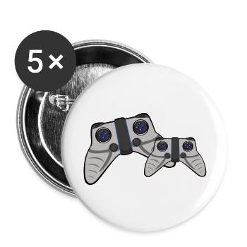 Contrôleurs de jeu pour consoles - Lot de 5 grands badges (56 mm) - blanc - Devant