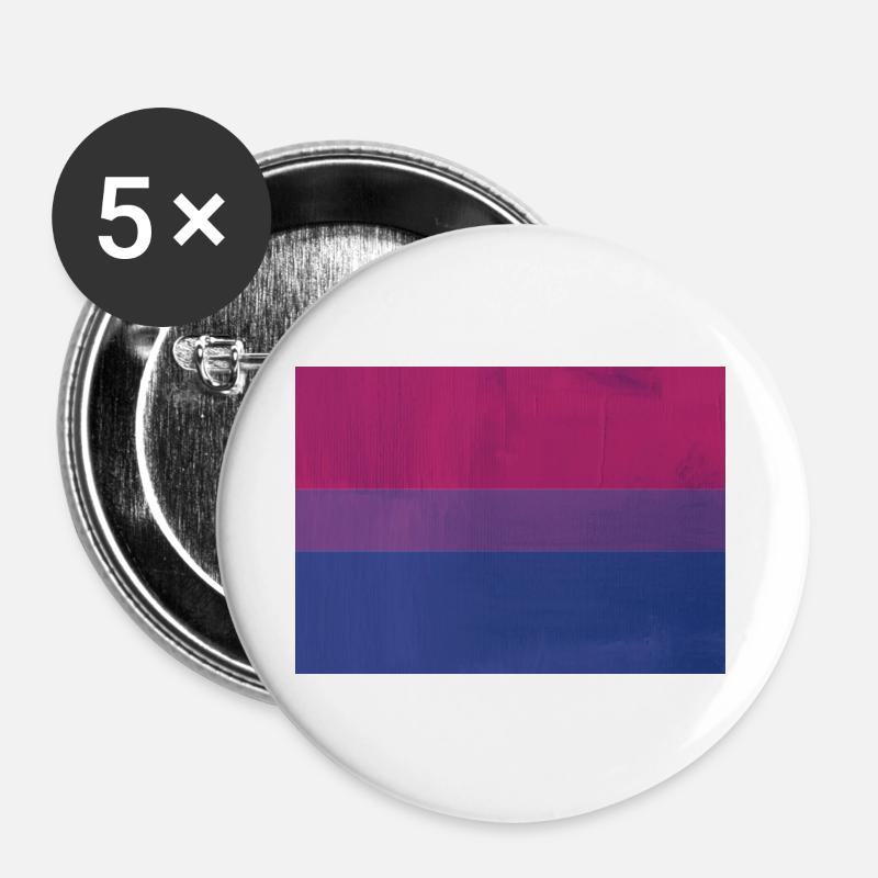 Bi Pride Flag - Buttons large 2.2''/56 mm (5-pack) - white