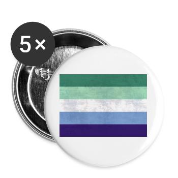 Gay Pride Flag - Buttons large 2.2''/56 mm (5-pack) - white - Front