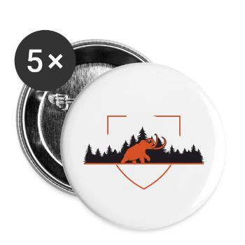 Mammouth dans les montagnes blason bouclier - Lot de 5 grands badges (56 mm) - blanc - Devant