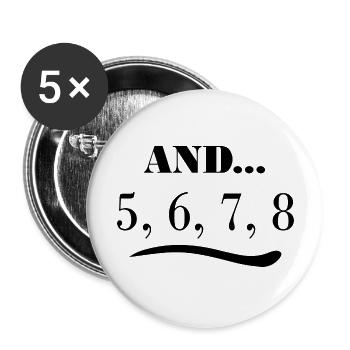 Dancing Dance Music - Buttons large 2.2''/56 mm (5-pack) - white - Front
