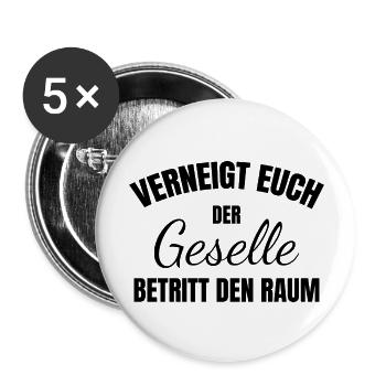 Handwerker Handyman Handwerk Werkzeug - Buttons groß 56 mm (5er Pack) - Weiß - Vorne