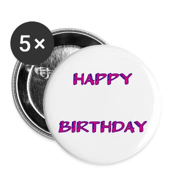ALLES GUTE ZUM GEBURTSTAG. ALLES GUTE ZUM GEBURTSTAG. JAHRESTAG. - Buttons groß 56 mm (5er Pack) - Weiß - Vorne