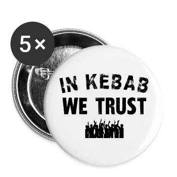 Auf Döner vertrauen wir - Buttons groß 56 mm (5er Pack) - Weiß - Vorne