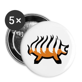 Barbecuing is awesome! Pork on the grill! - Buttons large 2.2''/56 mm (5-pack) - white - Front