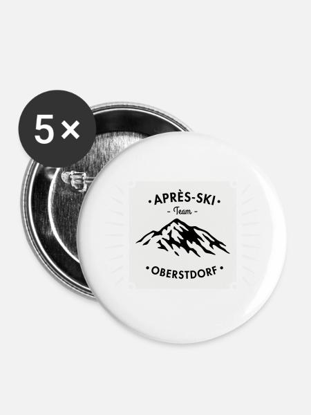 Après-Ski Oberstdorf - Buttons large 2.2''/56 mm (5-pack) - white