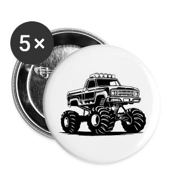 Monster Truck Monster Truck Lover Fan - Lot de 5 grands badges (56 mm) - blanc - Devant