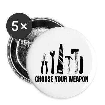 Handwerker Handyman Handwerk Werkzeug Baustelle - Buttons groß 56 mm (5er Pack) - Weiß - Vorne