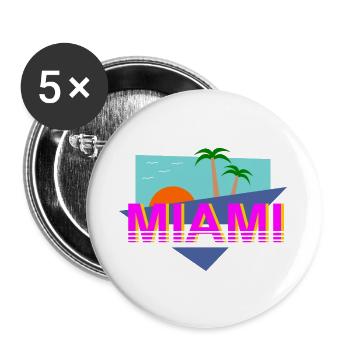 Miami Retro - Buttons groß 56 mm (5er Pack) - Weiß - Vorne