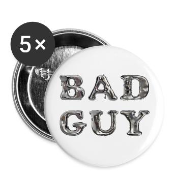 Bad Guy, strong guy - Buttons groß 56 mm (5er Pack) - Weiß - Vorne