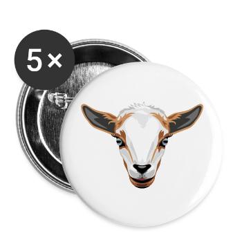 Goat head - Buttons large 2.2''/56 mm (5-pack) - white - Front