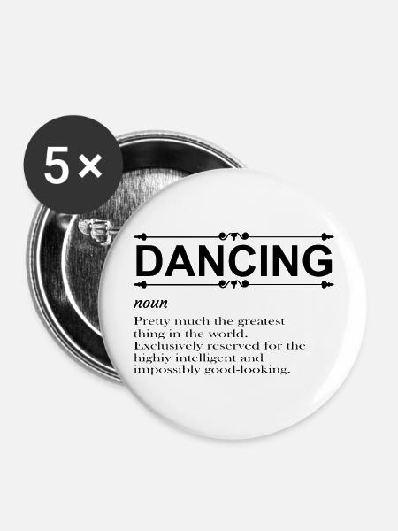 Dancing Dance Music - Buttons groß 56 mm (5er Pack) - Weiß