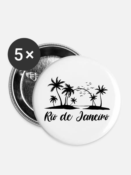 rio de janeiro - Buttons groß 56 mm (5er Pack) - Weiß