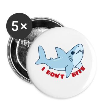 Meerestiere - Buttons groß 56 mm (5er Pack) - Weiß - Vorne