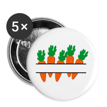 Bannière de carottes avec des carottes orange - Lot de 5 grands badges (56 mm) - blanc - Devant
