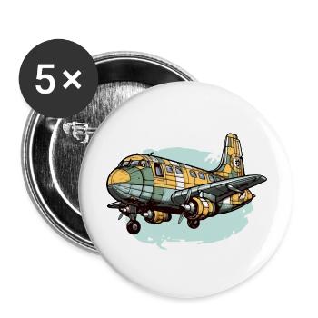 Passenger aircraft - Buttons large 2.2''/56 mm (5-pack) - white - Front