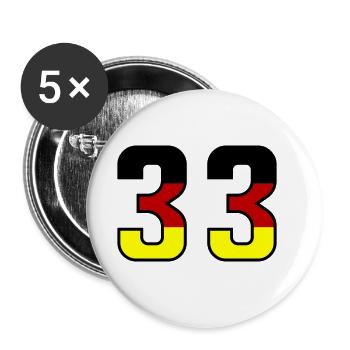 33 Zahl symbol Germany - Buttons groß 56 mm (5er Pack) - Weiß - Vorne