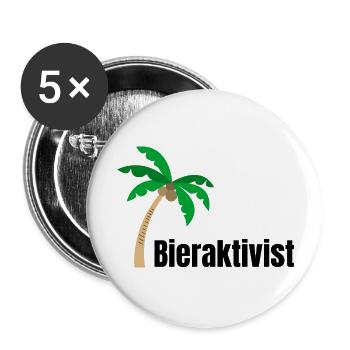 Bieraktivist Sprüche Malleurlaub - Buttons groß 56 mm (5er Pack) - Weiß - Vorne
