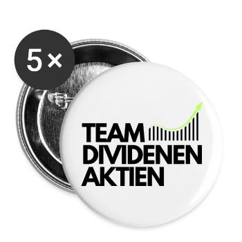 TEAM DIVIDENEN AKTIEN - Buttons large 2.2''/56 mm (5-pack) - white - Front