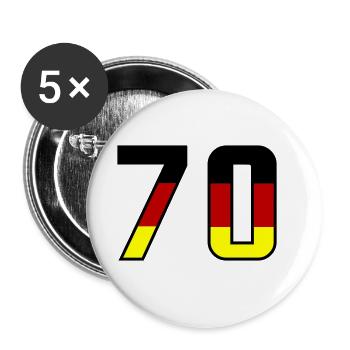 70 Zahl Symbol Germany - Buttons groß 56 mm (5er Pack) - Weiß - Vorne