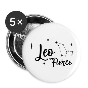 Leo - Lot de 5 grands badges (56 mm) - blanc - Devant