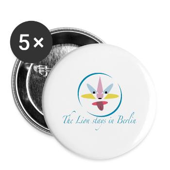 The Lion of Berlin - Buttons groß 56 mm (5er Pack) - Weiß - Vorne