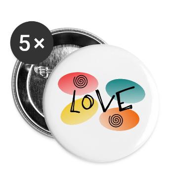 LIEBE. PAAR. ICH HABE GERADE GEHEIRATET. Junggesellinnenabschied. HEILIGER VALENTINSTAG. - Buttons groß 56 mm (5er Pack) - Weiß - Vorne