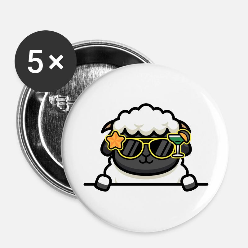 Cool lamb - Buttons large 2.2''/56 mm (5-pack) - white