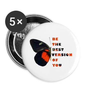 Butterfly Animal Butterfly Insect - Buttons large 2.2''/56 mm (5-pack) - white - Front