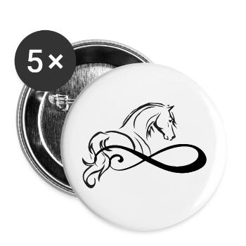 unendlich liebe Pferd - Buttons groß 56 mm (5er Pack) - Weiß - Vorne