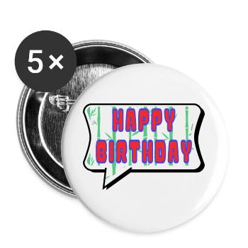 ALLES GUTE ZUM GEBURTSTAG. ALLES GUTE ZUM GEBURTSTAG. JAHRESTAG. - Buttons groß 56 mm (5er Pack) - Weiß - Vorne