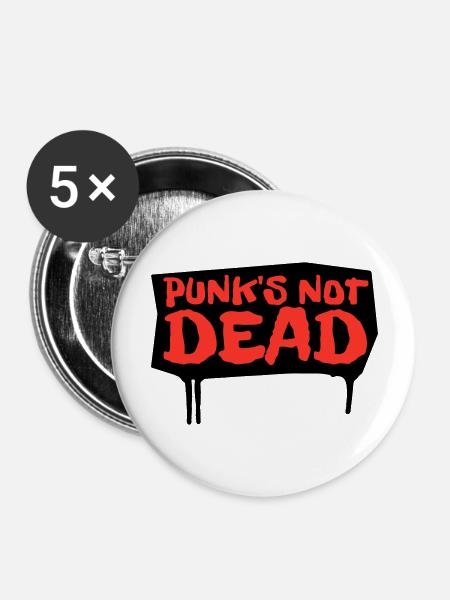 punks not dead | red-edition - Buttons large 2.2''/56 mm (5-pack) - white