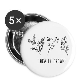 Flowers - Locally grown - Buttons groß 56 mm (5er Pack) - Weiß - Vorne