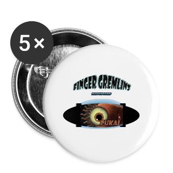 Skateboard Creature Monster Sport Finger Gremlin - Buttons large 2.2''/56 mm (5-pack) - white - Front