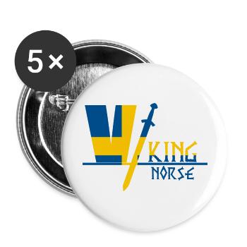 Viking Suède - Lot de 5 grands badges (56 mm) - blanc - Devant