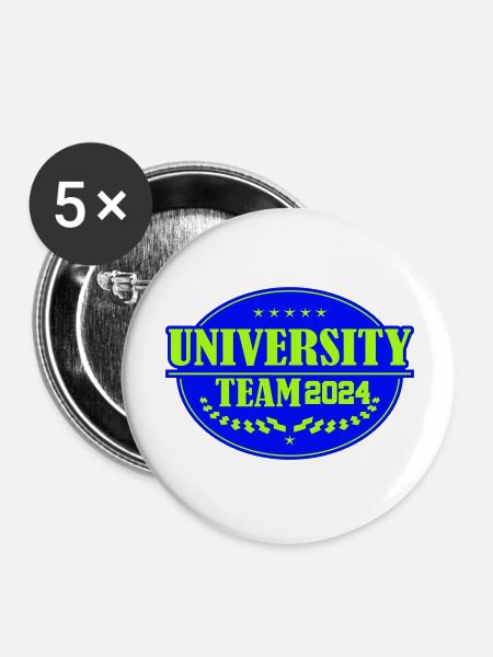 university team 2024 - Buttons groß 56 mm (5er Pack) - Weiß
